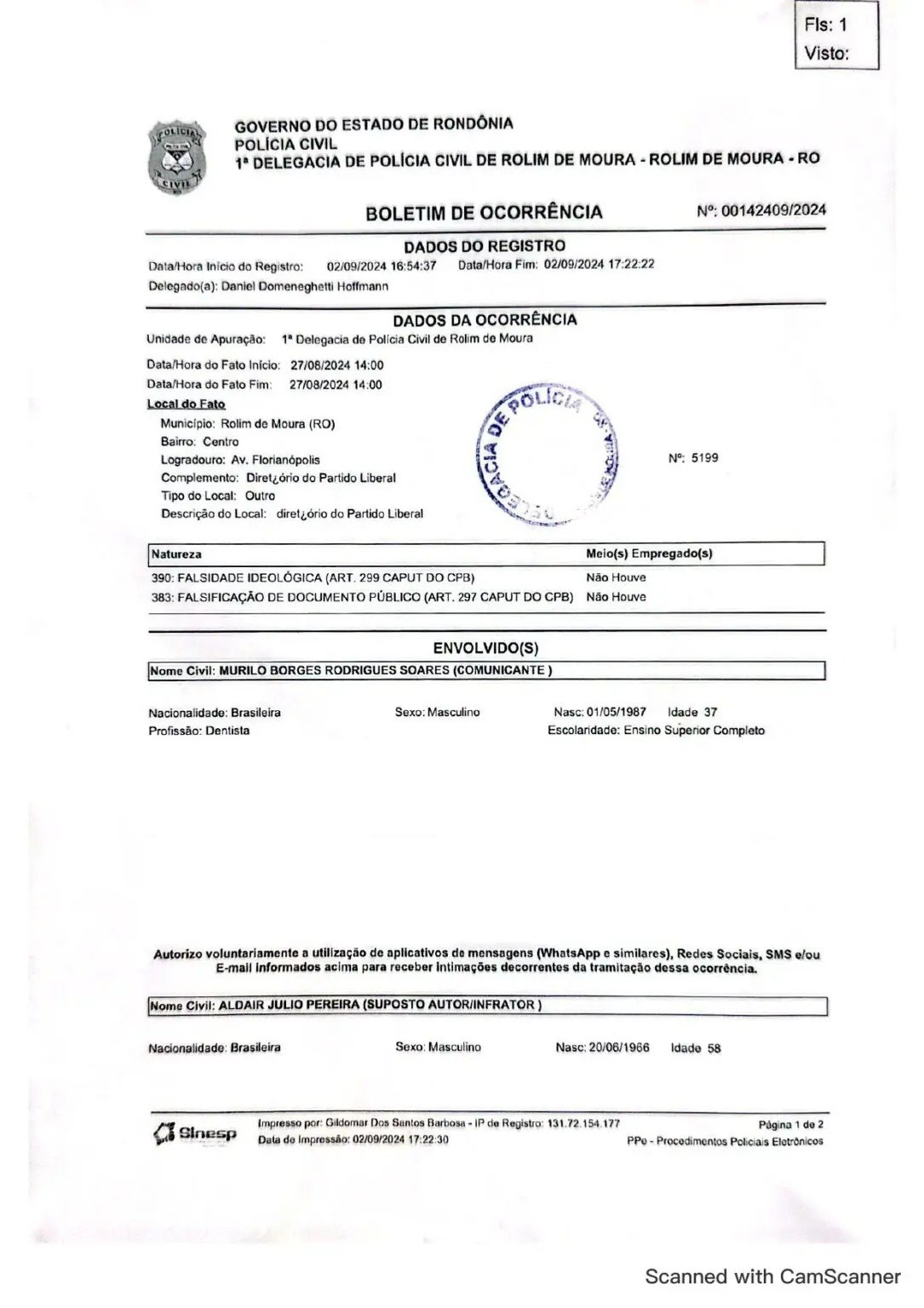 ROLIM DE MOURA: PL denuncia prefeito por uso de certificado escolar falso em registro eleitoral