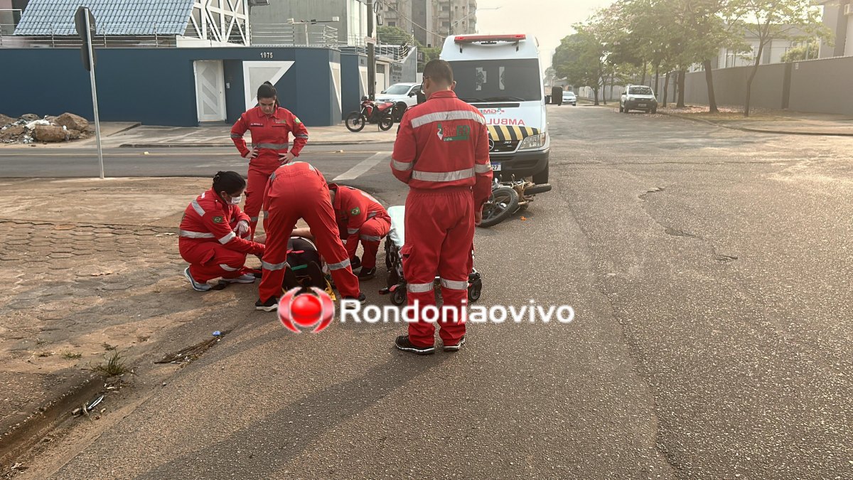 NA 7 DE SETEMBRO: Condutor de moto foge após causar acidente e deixar mulher lesionada