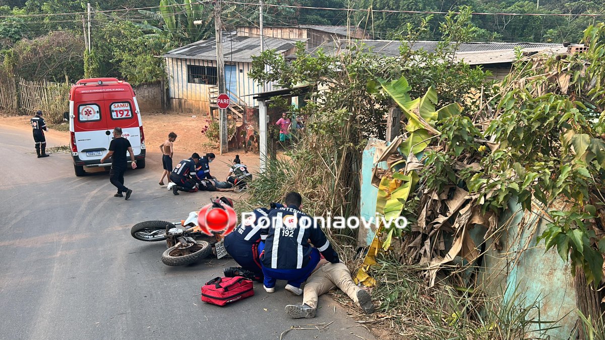 EMBRIAGADOS: Ocupantes de moto sofrem grave acidente em ladeira no Centro