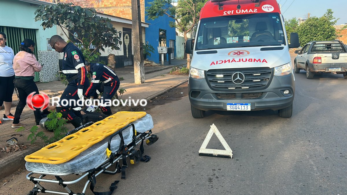 NA RAIMUNDO : Mãe e filho sofrem acidente envolvendo moto e carro na Raimundo