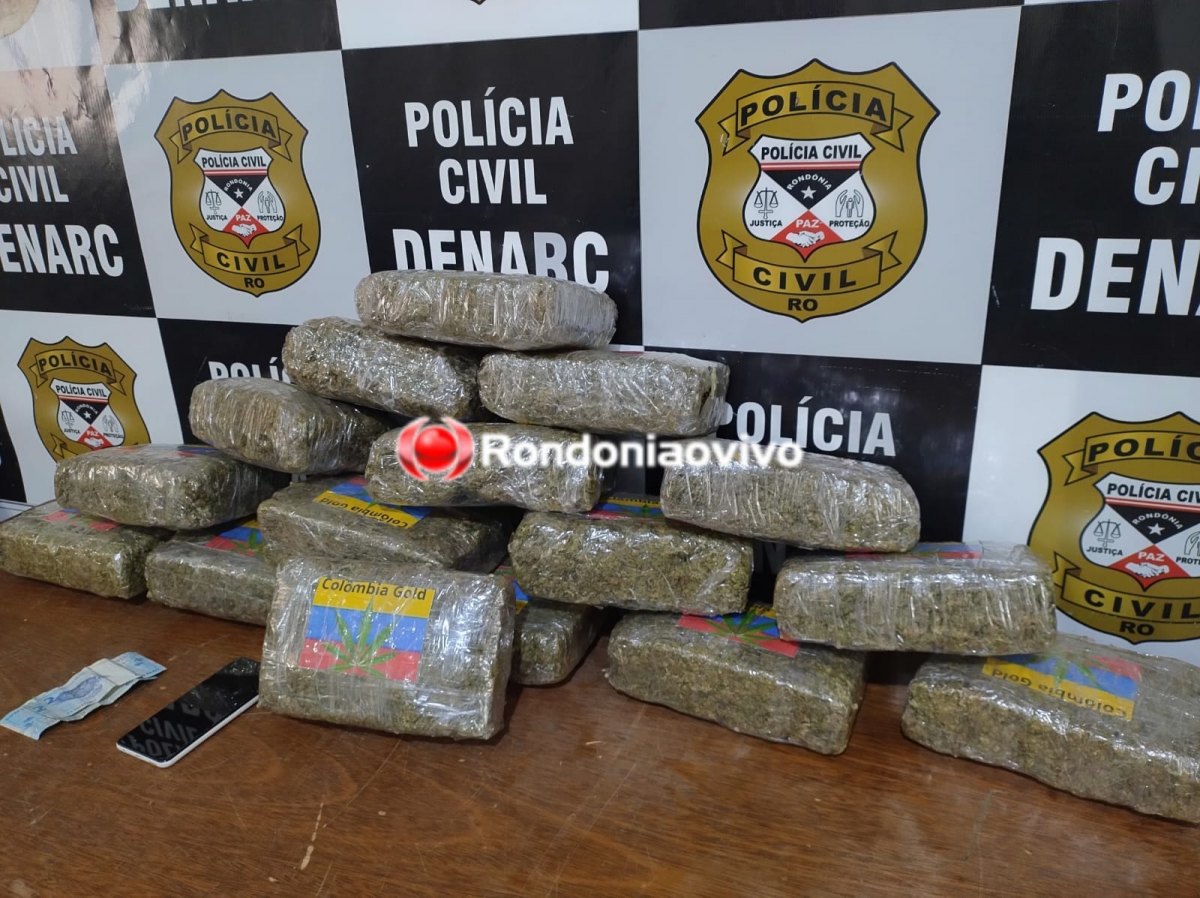 NO HOTEL: Denarc prende traficante com cerca de 20 quilos de skunk Colômbia Gold 