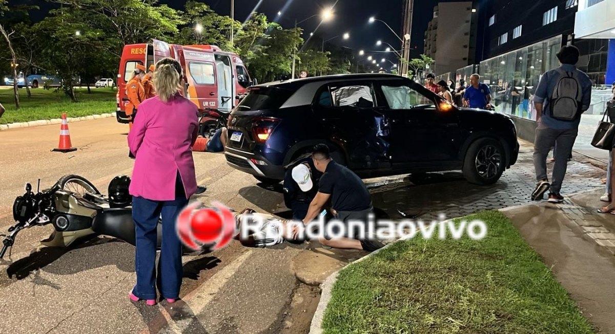 CARRO E MOTO: Três pessoas ficam feridas em acidente na região do Espaço Alternativo 