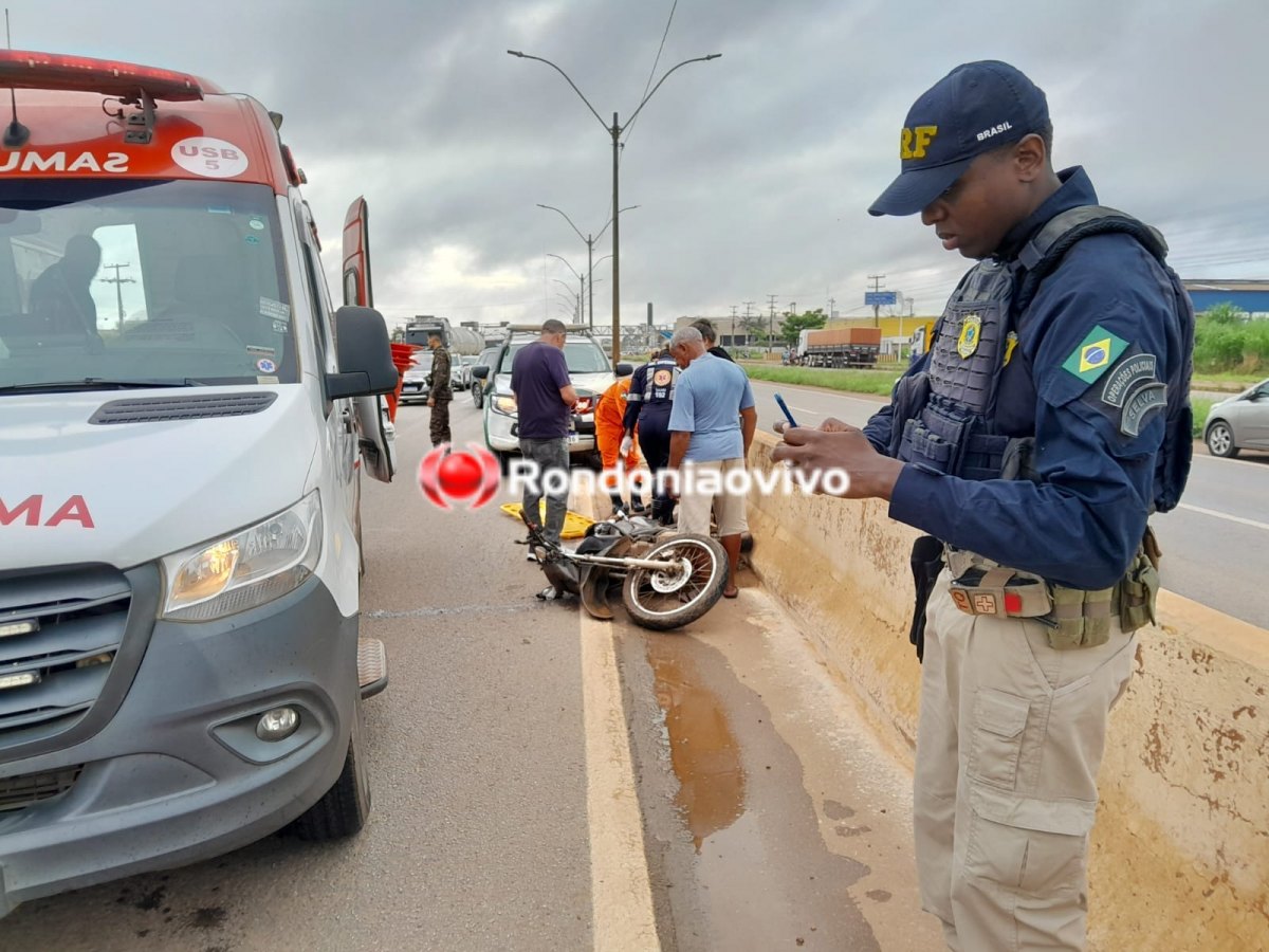 URGENTE: Motociclista é fechado por carreta e sofre grave acidente na BR-364 