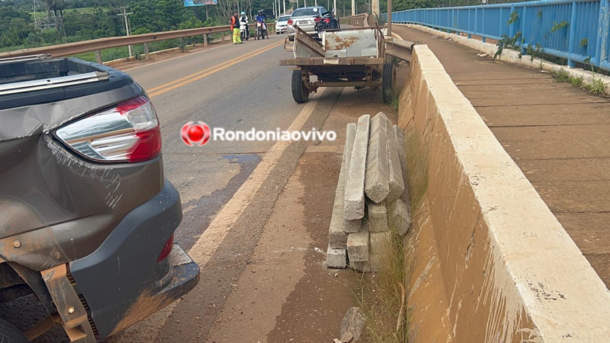 URGENTE: Capotamento de Fiat Strada é registrado na ponte do rio Madeira 
