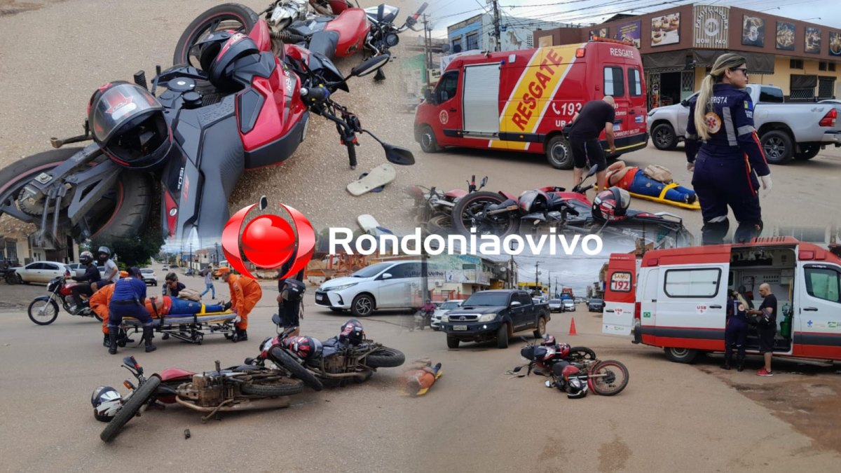 NA AMAZONAS: Batida entre duas motocicletas deixa casal gravemente ferido