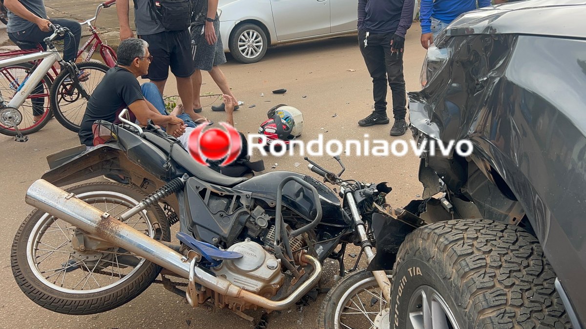 ASSISTA: Gravíssimo acidente deixa motociclista seriamente ferido na Mamoré