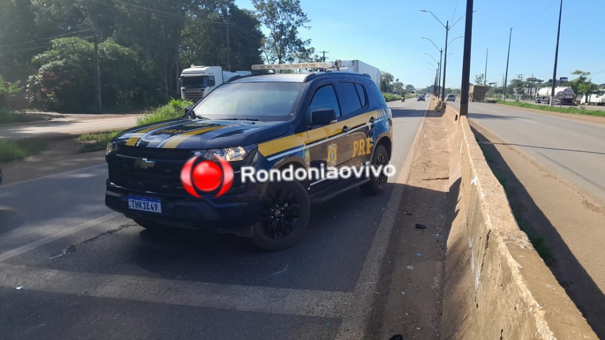 PERDEU O CONTROLE: Casal fica gravemente ferido após moto bater em mureta na BR-364 