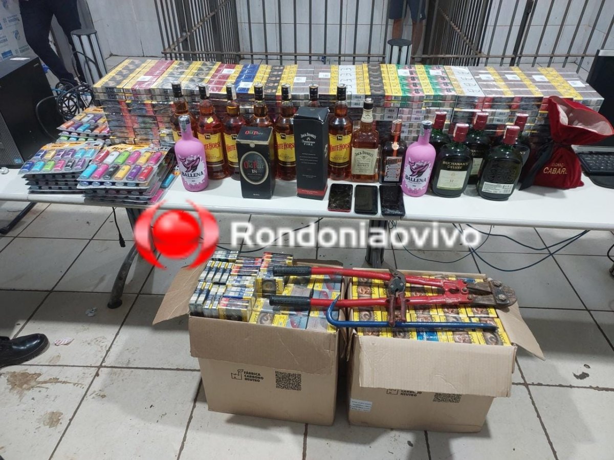 APÓS FURTO: Criminoso é flagrado com mais de 2 mil carteiras de cigarros e garrafas de whisky 