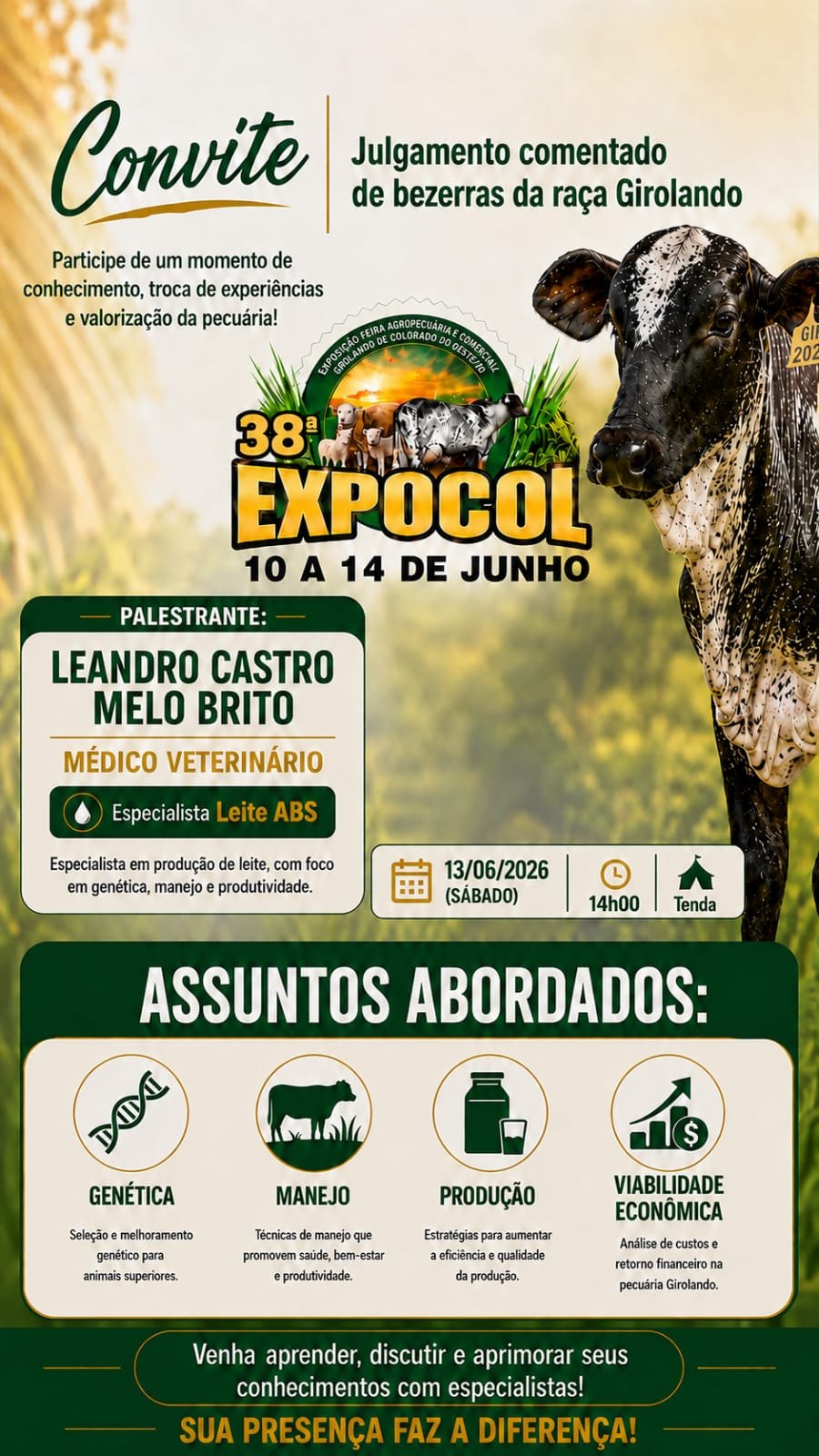 NA 38ª EXPOCOL: Julgamento de Bezerras Girolando destaca genética e potencial produtivo 