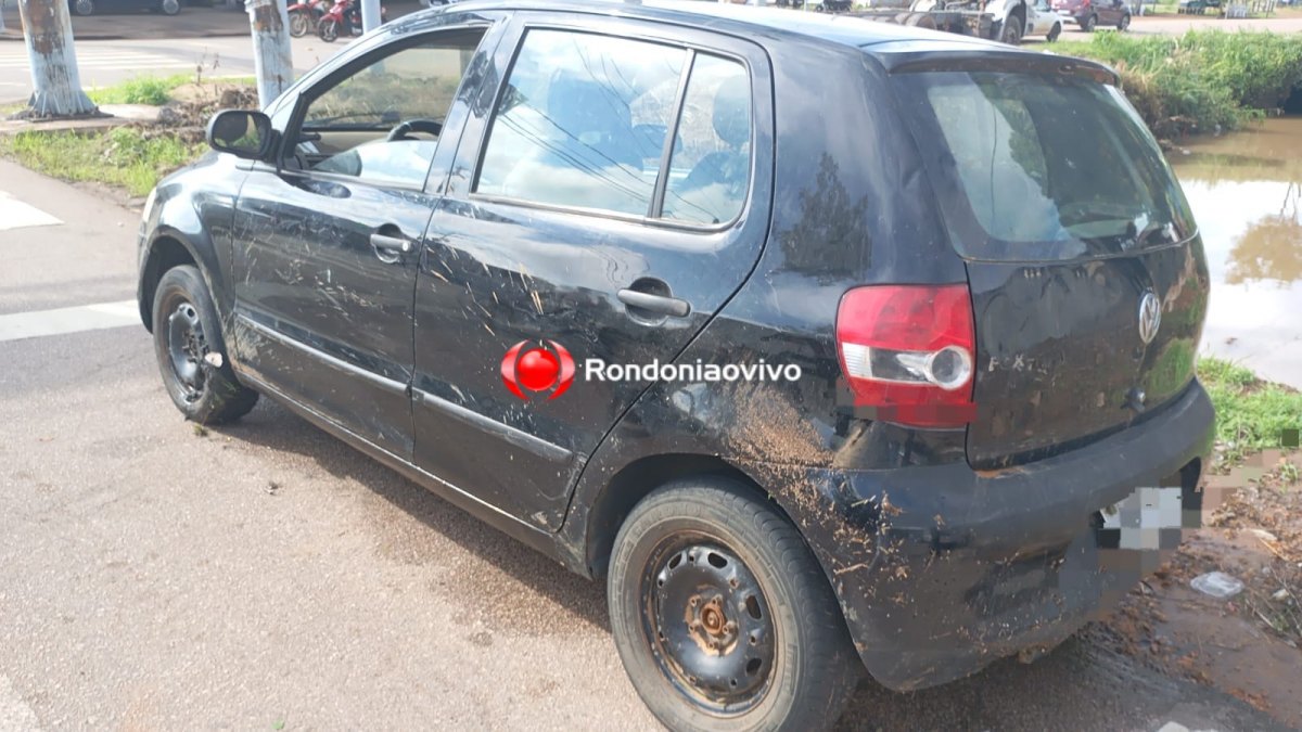 INUNDAÇÃO: Forte temporal faz motorista cair com carro em córrego na capital