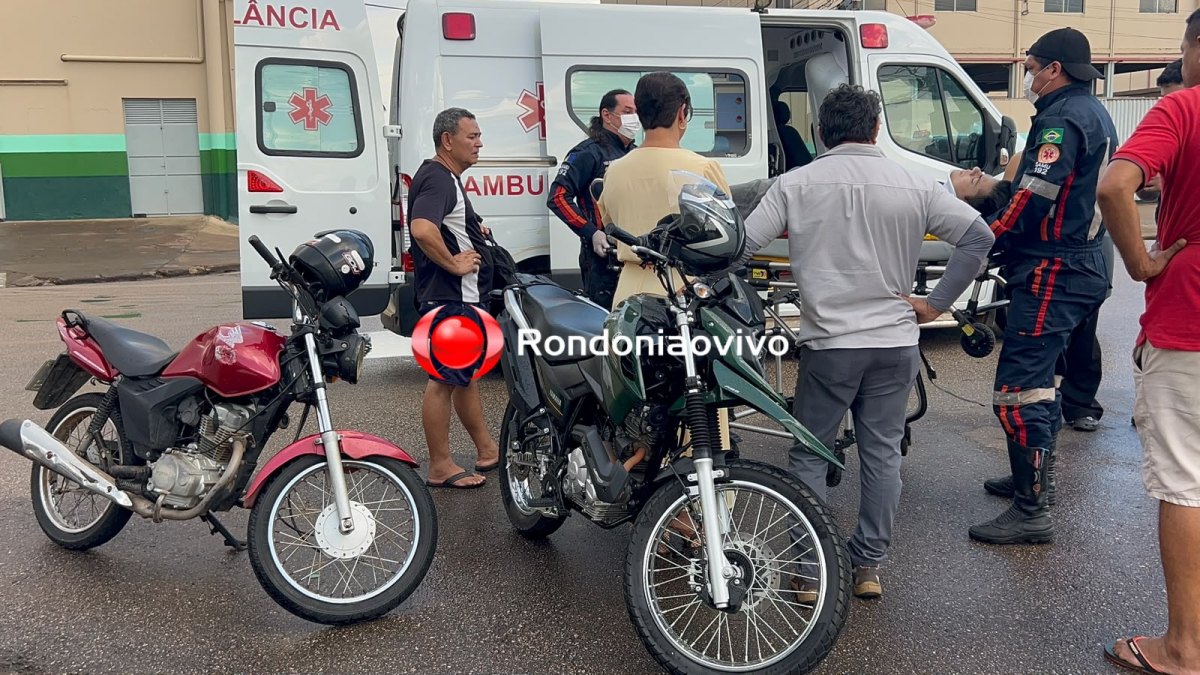 URGENTE: Três motos se envolvem em acidente após idoso avançar preferencial