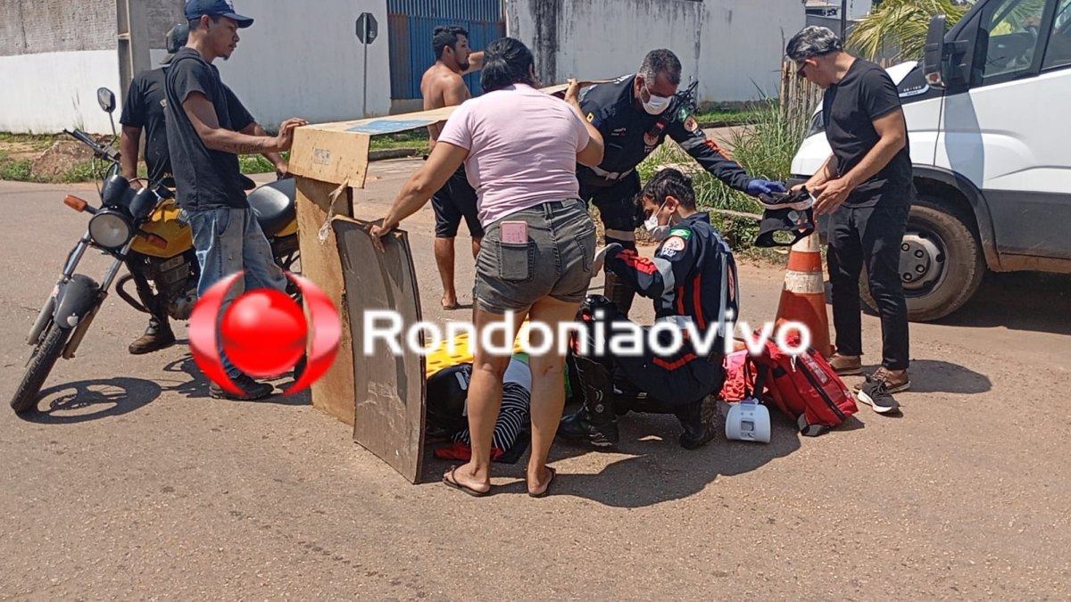 IMPRUDÊNCIA: Motociclista fica ferida após motorista avançar preferencial na zona Sul