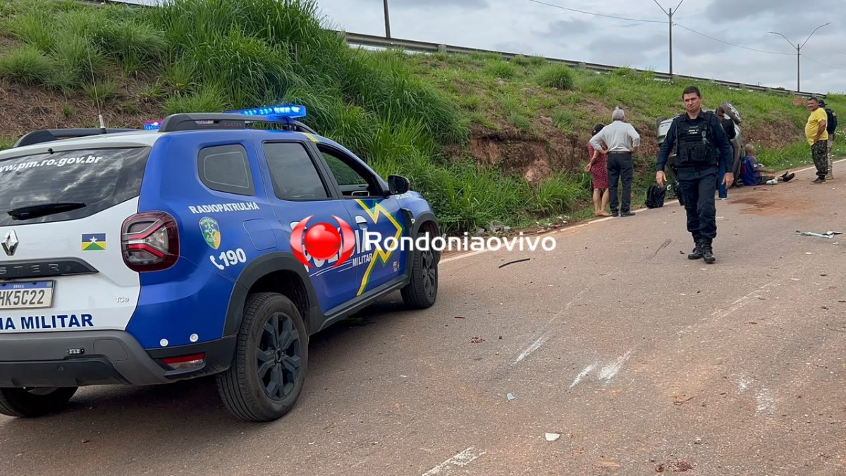 URGENTE: Motorista fica ferido após capotamento de Siena na Rua da Beira