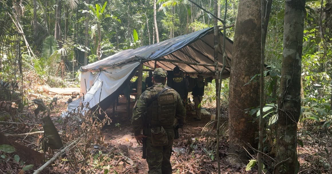IGARAPÉ LAGE: PF combate extração ilegal de madeira em terra indígena de Rondônia