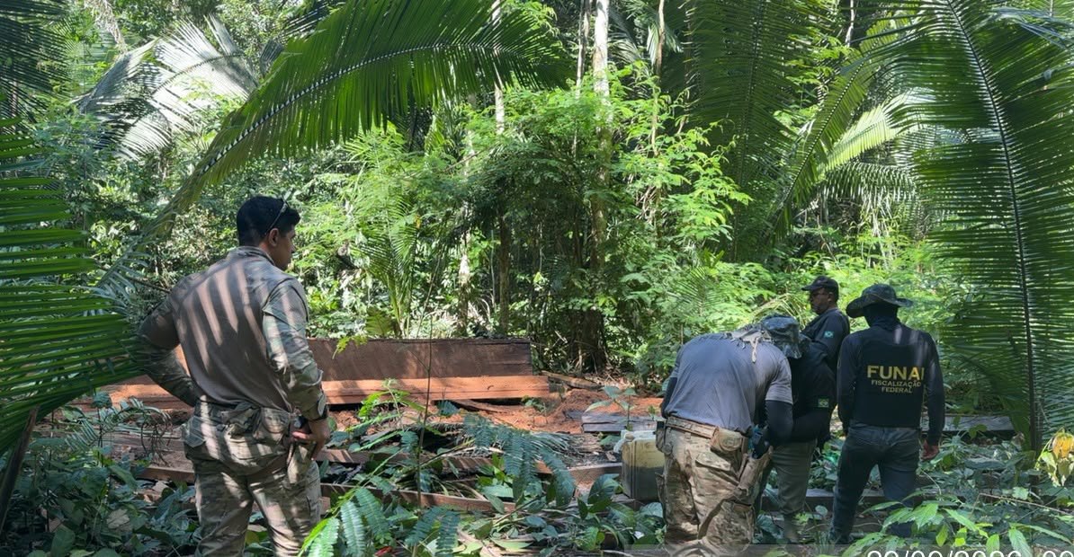IGARAPÉ LAGE: PF combate extração ilegal de madeira em terra indígena de Rondônia