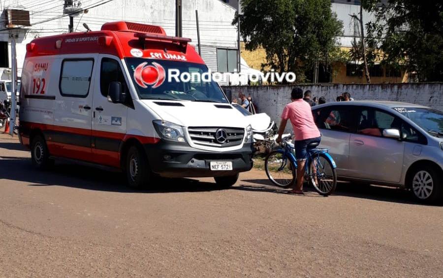 AVANÇOU: Mulher fica em estado grave após acidente envolvendo carro e moto na '7'