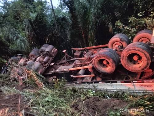 FOTOS E VÍDEOS: Árvore caída provoca acidente envolvendo caminhão e picape da prefeitura de Cerejeiras