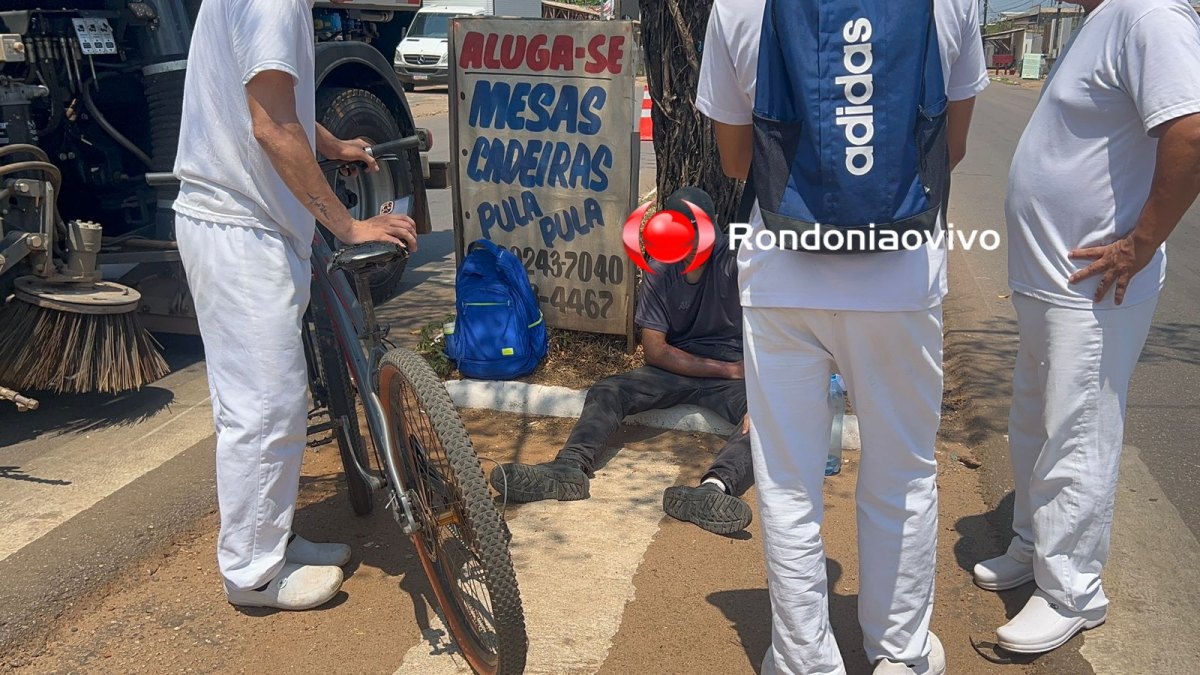 VÍDEO: Ciclista sofre fratura em acidente envolvendo caminhão