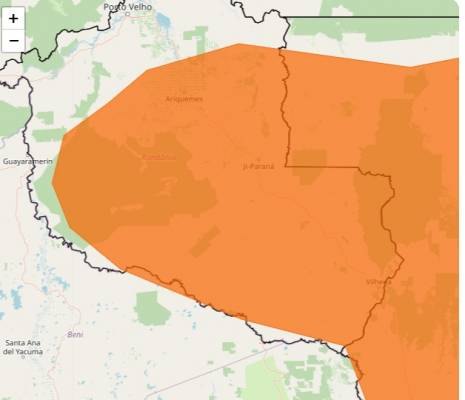 ÁGUA: Inmet emite alerta de tempestade no Estado de Rondônia