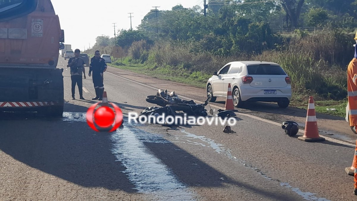 URGENTE: Motociclista morre em grave acidente na BR-364 