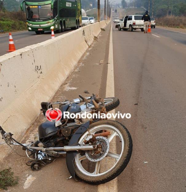 ATROPELAMENTO: Motociclista fica inconsciente após ser atingido por carro na BR-364