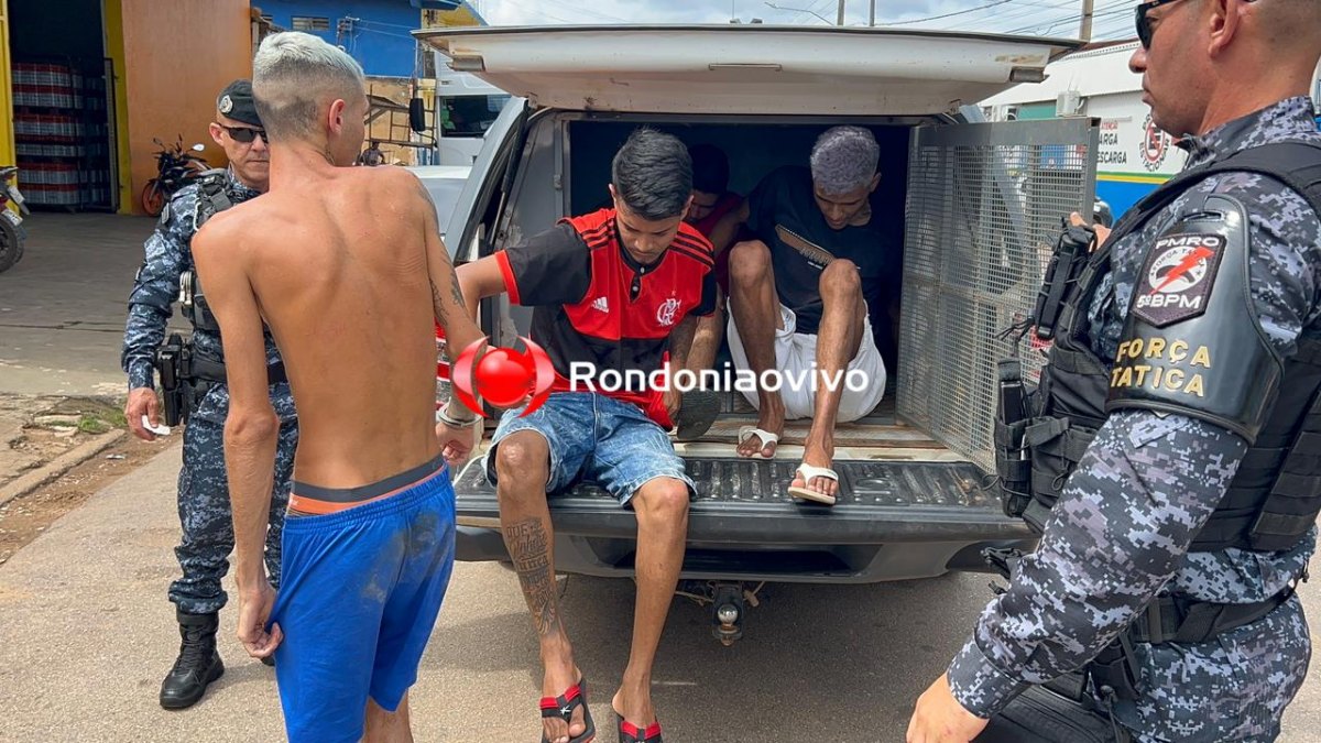 VÍDEO: Equipe do sargento Machado fecha boca de fumo em distribuidora e prende quatro