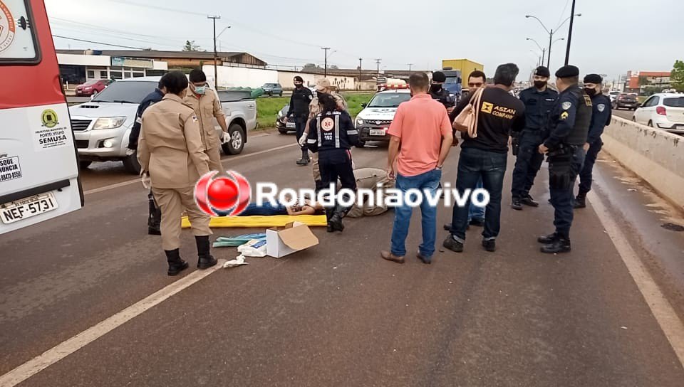 ACIDENTE: Colisão entre carro e motocicleta deixa mulher ferida na BR-364