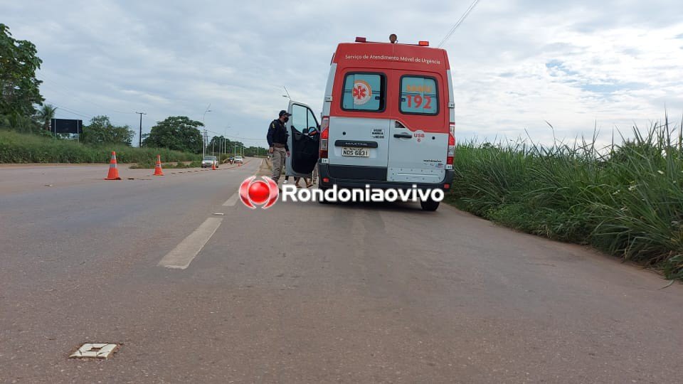 COLISÃO: Acidente na cabeceira da ponte do rio Madeira deixa motociclista ferido 