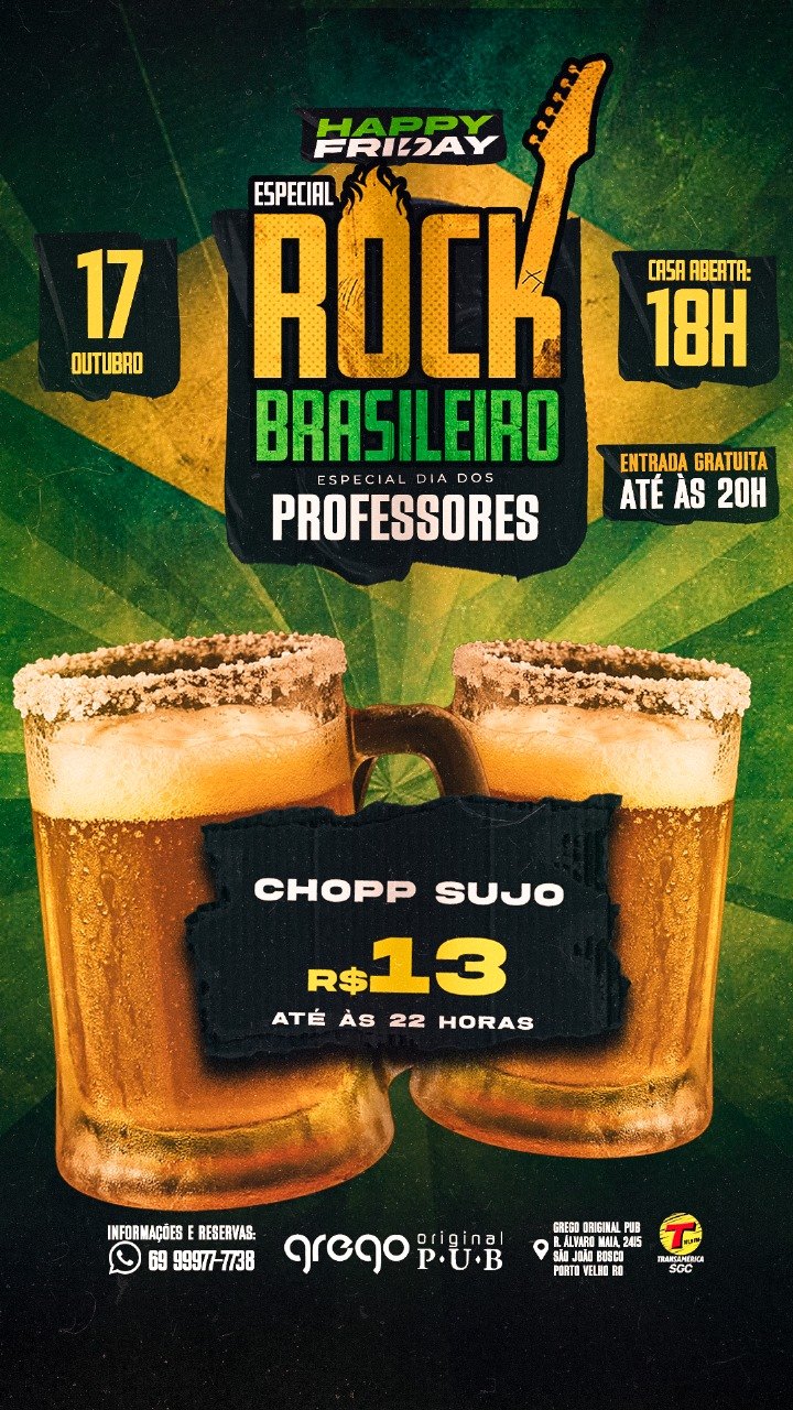 FEIJOADA E ROCK: Confira a agenda semanal do Grego Original Pub