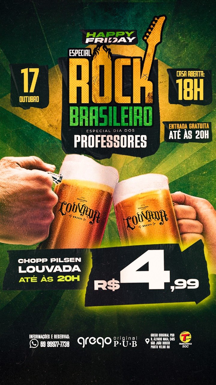 FEIJOADA E ROCK: Confira a agenda semanal do Grego Original Pub