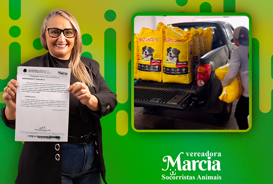 MÁRCIA SOCORRISTA: Vereadora comemora ração para cães e gatos retirados de situação de rua
