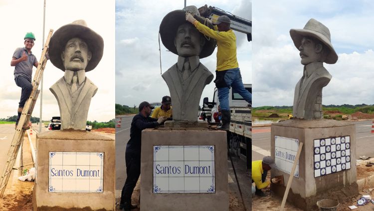 HOMENAGEM:  Avenida Jorge Teixeira terá estátua de Santos Dumont; inauguração será nesta sexta (23)