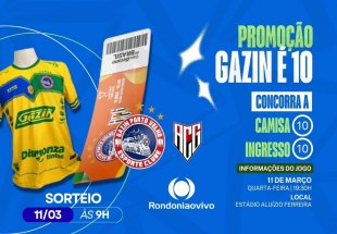 PROMOÇÃO RELÂMPAGO: Rondoniaovivo sorteia 10 torcedores com camiseta e ingresso para Copa do Brasil