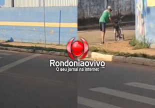 VÍDEO: Homem é flagrado furtando placa de faixa de pedestres na frente de escola