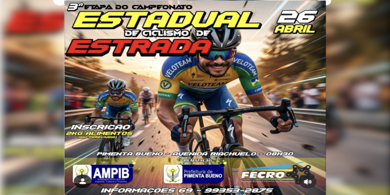 VELOCIDADE: Pimenta Bueno recebe etapa do Estadual de Ciclismo