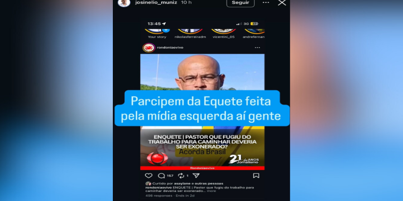 JOSINÉLIO NÃO CAI: Internauta diz que pastor orou e profetizou vitória de Léo Moraes na campanha